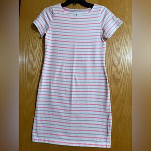 Joules Pink and White Striped Casual Kids Dress